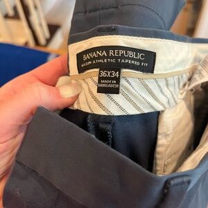 Banana Republic Mason athletic tapered fit navy Chino 36 x 34